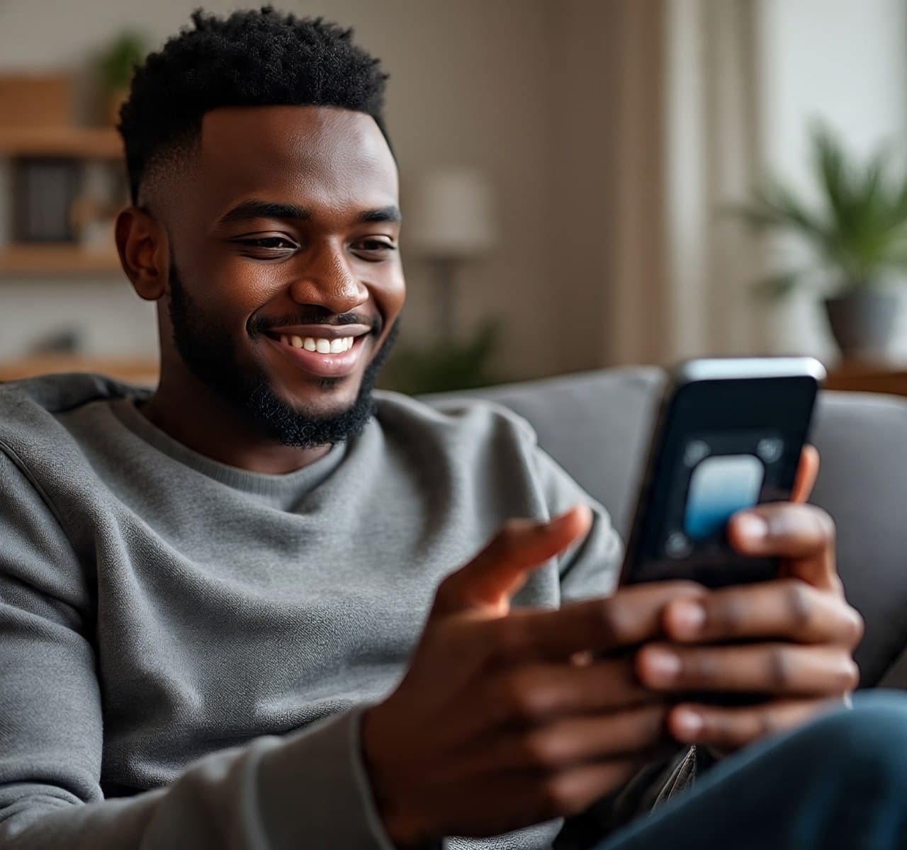 Nigerian user enjoying a well-designed mobile app